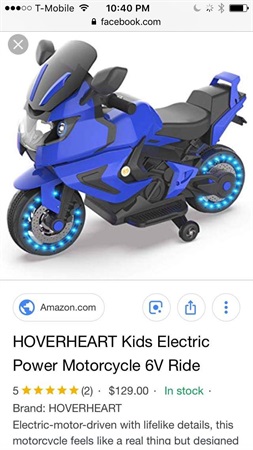 hoverheart kids electric power motorcycle 6v ride on bike blue